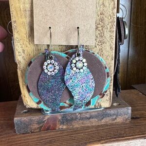 Sparkling Multicolor Leaf Earrings